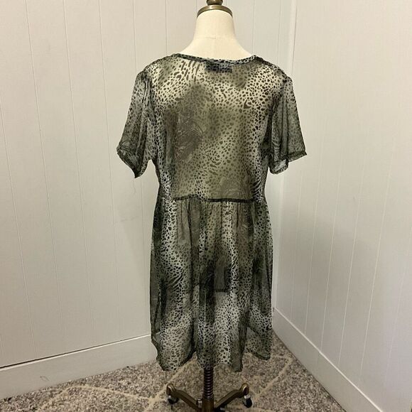 Vintage Susan Miller Women's One Size Grey White Animal Print Swim Cover up - Picture 6 of 12